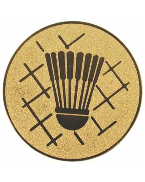 Emblém zlatý - bedminton, 50mm