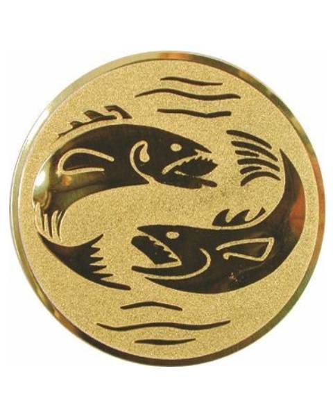 Emblém zlatý - ryby, 50mm