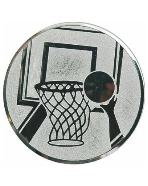 Emblém striebro - basketbal, 50mm