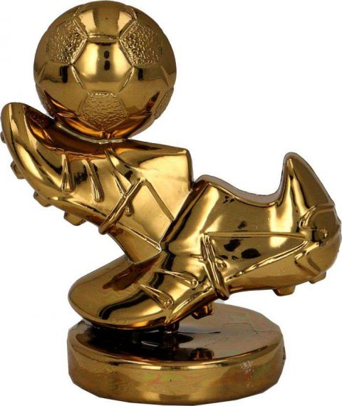 Figúrka plastová futbal bronzová, výška 8 cm