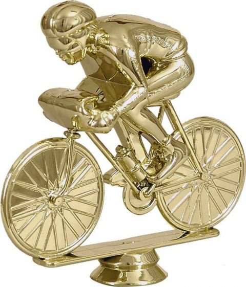 Figúrka plast. cyklistika zlatá, výška 12cm
