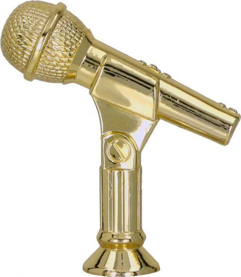 Figúrka plast. mikrofón zlatá, výška 7cm