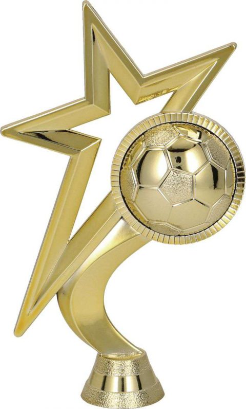 Figúrka plast. hviezda futbal zlatá, výška 16,5cm