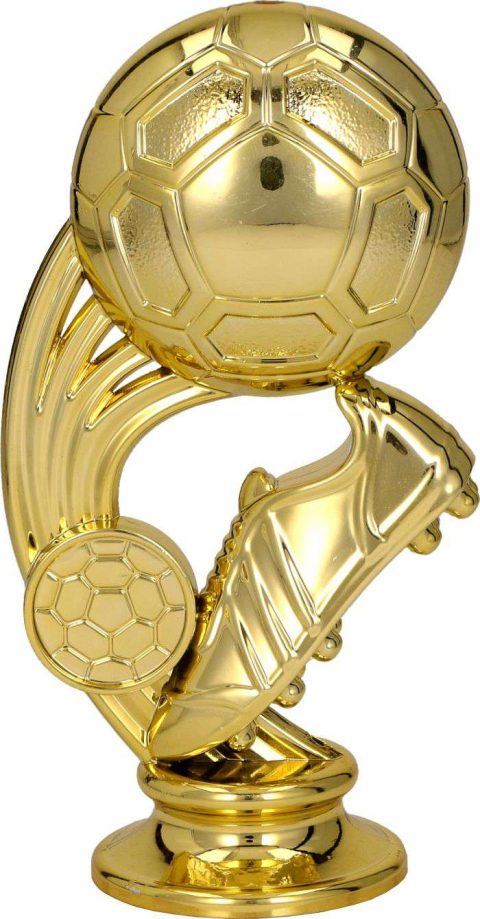 Figúrka plastová futbal zlatá, výška 15 cm
