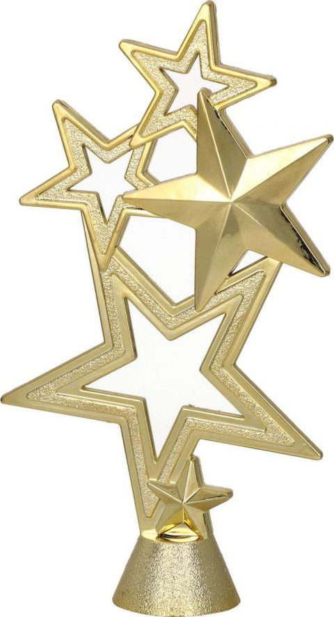 Figúrka plastová hviezda zlatá, výška 16,5 cm