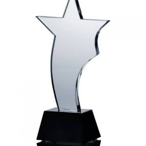 Sklenená trofej hviezda, 25.5cm + obal